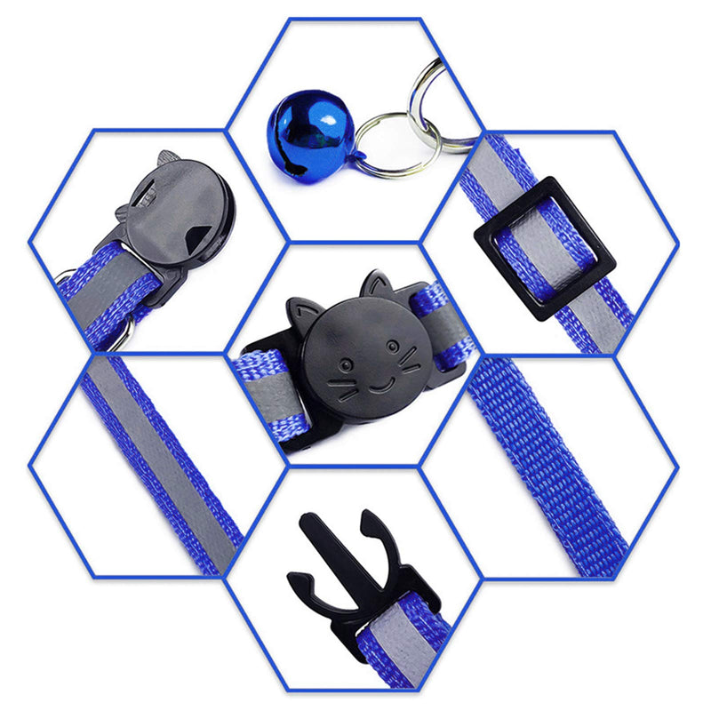 Pack of 12 Reflective Cat Collars with Collar Cat with Safety Clasp Pet Collar with Bell Adjustable Cat Collars Puppy Collars Cat Collars Adjustable 19-32cm - PawsPlanet Australia