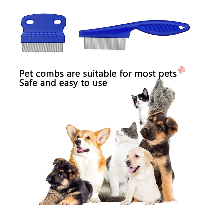 Flea comb for cats, pack of 2 lice comb, dust comb for cats, dogs, effective against fleas and lice, professional flea comb for dogs and cats, short-haired cats - PawsPlanet Australia