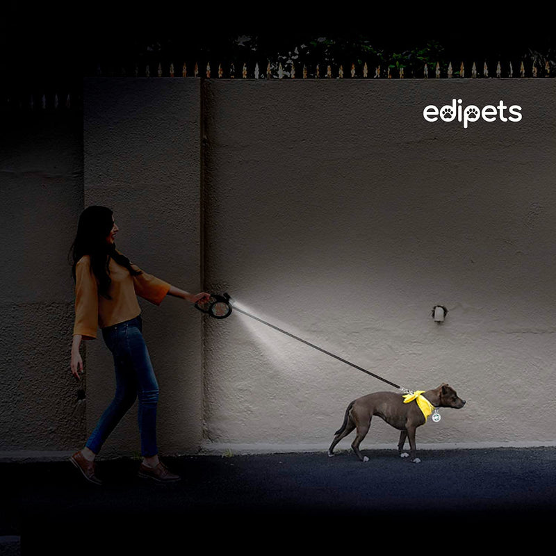 EDIPETS, Extendable and Retractable Dog Lead with LED Flashlight, Flexible Dog Lead for Training and Walking, Military Camouflage - PawsPlanet Australia