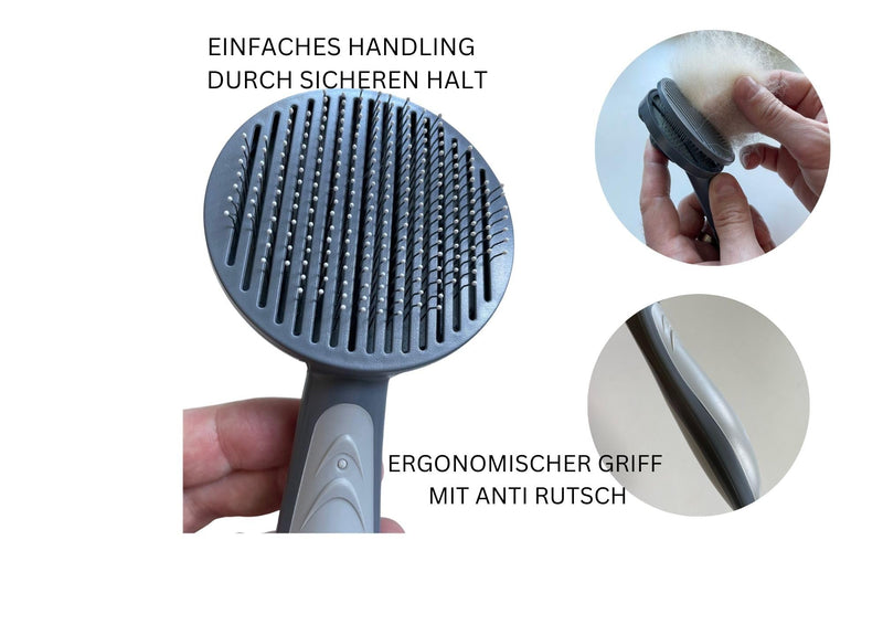 Cat brush, dog brush, pet brush for cats and dogs with short, medium and long hair, self-cleaning at the touch of a button, washable, cat comb, very robust (green) green - PawsPlanet Australia