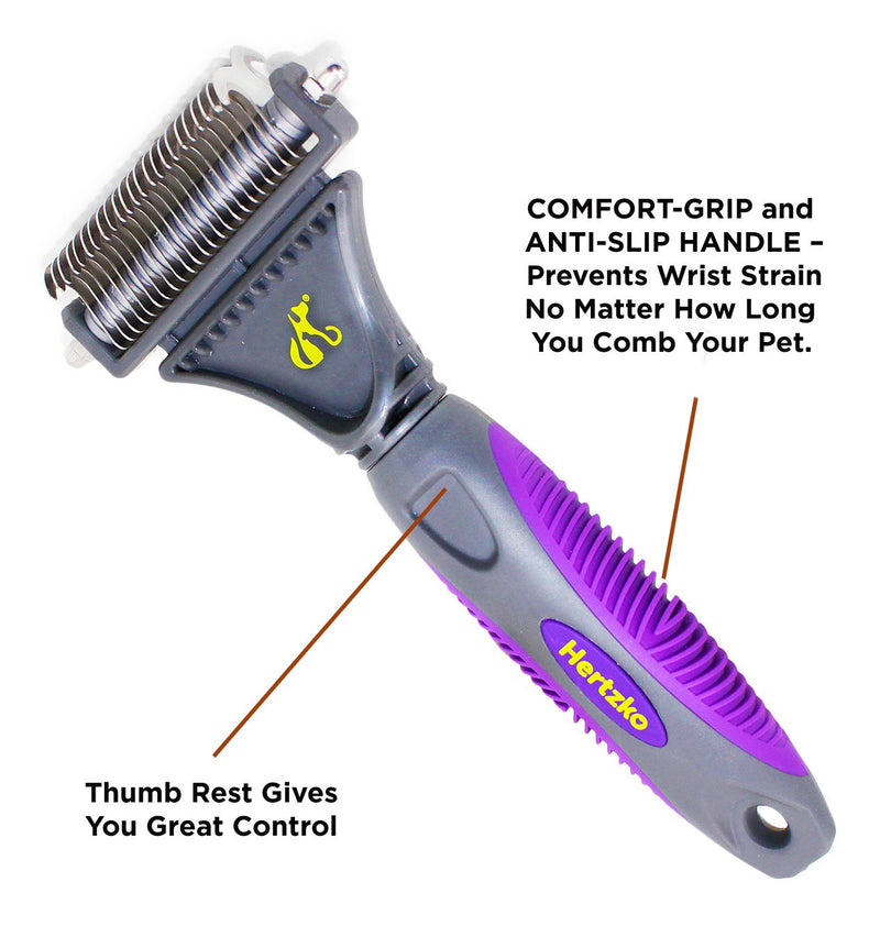 [Australia] - Hertzko Pet Dematting Tool Comb for Dogs and Cats - Removes Loose Undercoat, Mats and Tangled Hair- Great Grooming Tool for Brushing, Dematting and Deshedding. 