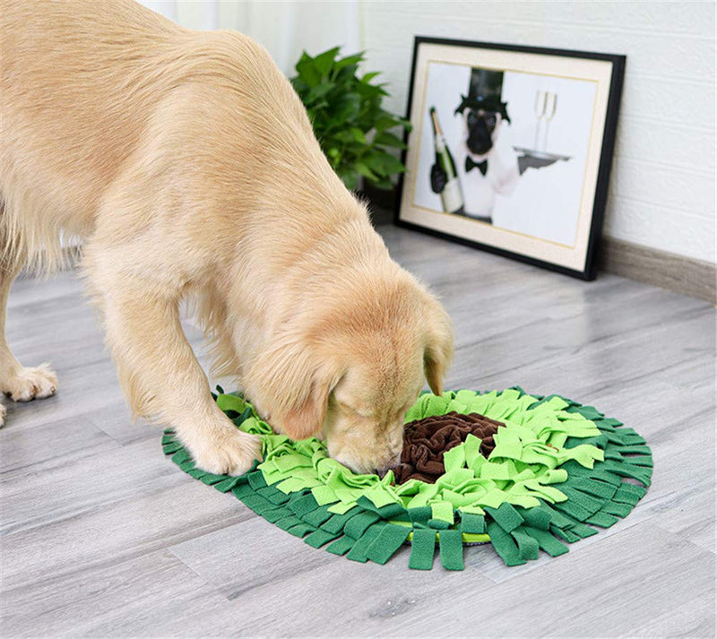 Dog Snuffle Blanket Pet Interactive Mat Nosework Feeding Mat Treat Dispenser Natural Foraging Toys for Small Large Dogs Cats Rabbits Avocado - PawsPlanet Australia