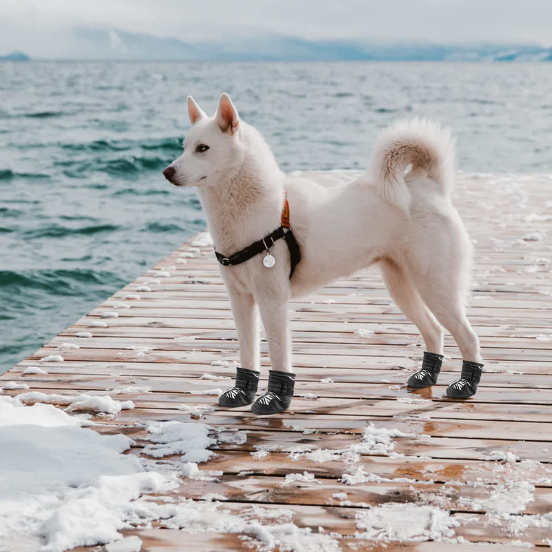 PAWOLOGY Dogs Boots Waterproof, Paw Protectors for Rain Snow Hot Pavement, Outdoor Hiking Dog Shoes, with Reflective Straps, Anti-Slip Soles, Adjustable, Durable, for Small Medium Large Dogs, 4PCS - PawsPlanet Australia