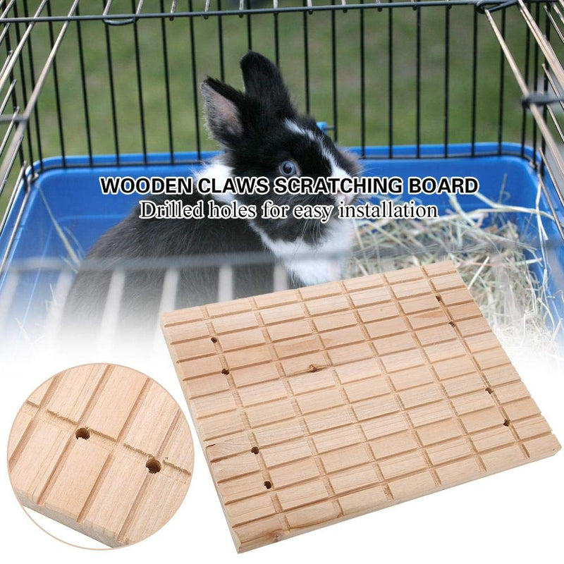 Natural Wooden Hamster Scratcher Claws Square Grooves Grinding Scratching Board Toy for Hamster Hedgehog Chinchilla Rabbit Small Animal - PawsPlanet Australia