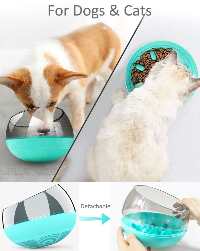 N / A Slow Feeder Dog Bowls, Food Bowl No Spill Tumbler Roly Poly Maze Puzzle for Puppies Cat Large Small Fast Eaters (blue) blue - PawsPlanet Australia