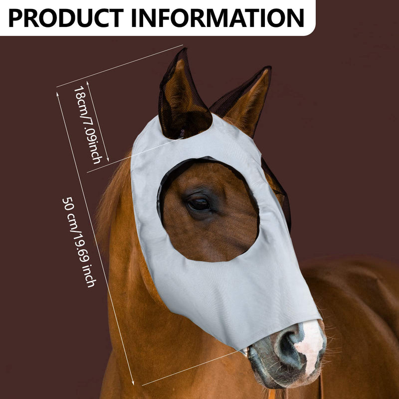 Geyoga Eye Protection Horse Fly Mask Cover with Ears Comfort Grip Protective Soft Mesh Horse Mask to Avoid Dustp and No-See-um - PawsPlanet Australia