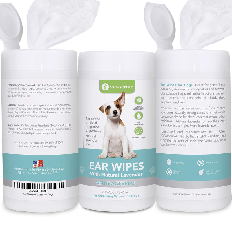 VET-VIRTUE Fragrance Free Ear Wipes for Dogs Single - PawsPlanet Australia