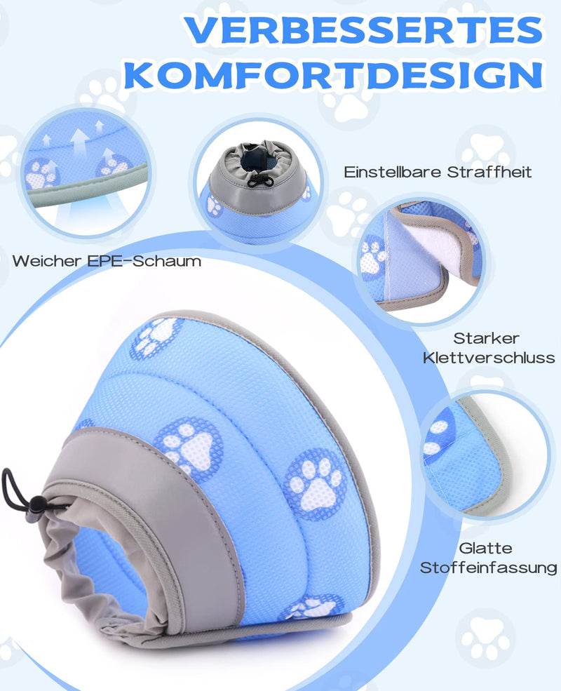 Supet Neck Brace Cat, Adjustable Neck Brace Cat Collar, Recovery Collar Soft Collar Cone After Surgery and Injuries for Puppies, Small Dogs and Cats (Blue, S) S (Neck: 14-23cm) Blue - PawsPlanet Australia