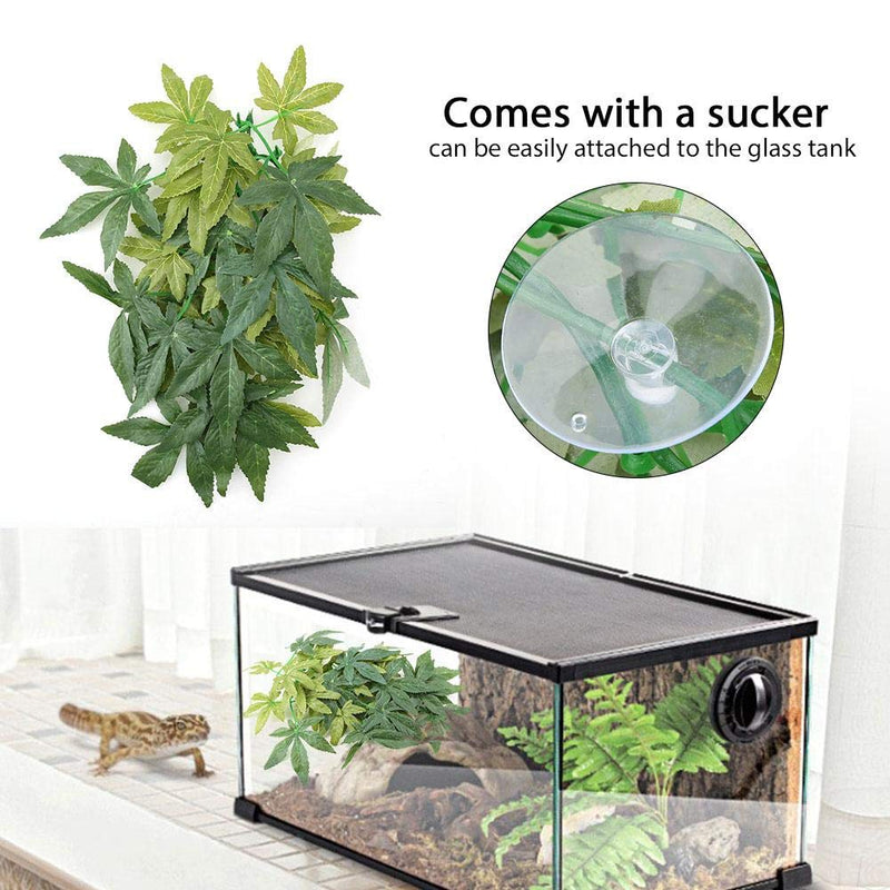 [Australia] - Hffheer Reptiles Artificial Vine Aquarium Simulation Plant Decoration Fish Tank Plastic Leaves Ornament Reptile Habitat Plant Decor with Sucker(30cm) 30cm 