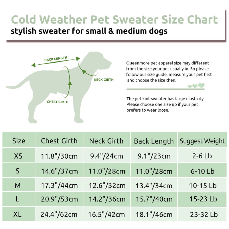 Queenmore Small Dog Pullover Sweater, Cold Weather Cable Knitwear, Classic Turtleneck Thick Warm Clothes for Chihuahua, Bulldog, Dachshund, Pug, Yorkie X-Small Green - PawsPlanet Australia