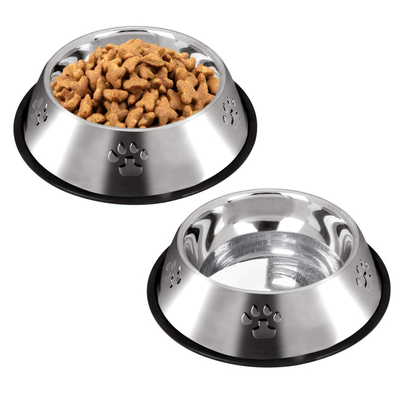 Legendog large Dog Bowl, 2 Stainless Steel Dog Bowl/Dog Feeding Bowls/Paw Dog Bowl for Medium Big Dogs Feed Water and Food (22cm) 22cm - PawsPlanet Australia