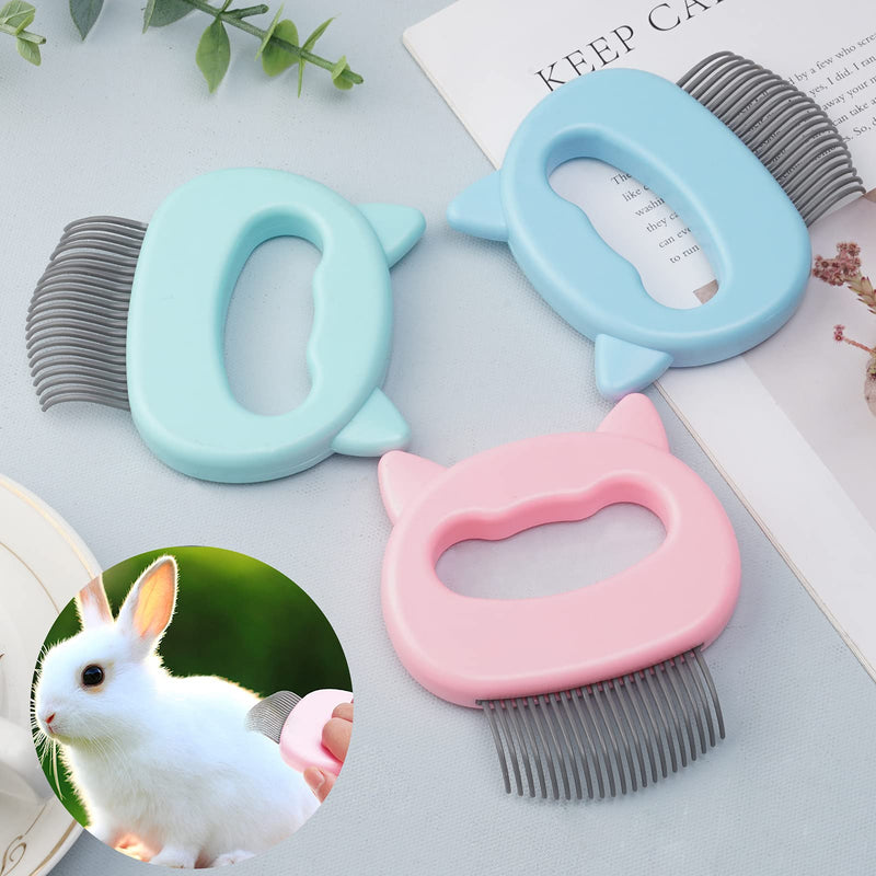 6 Pcs Cat Shell Comb Pet Hair Removal Comb Cat Massage Comb Pet Hair Shedding Brush Pet Fur Grooming Brush for Dog Puppy Rabbit to Remove Matted Tangled Fur Loose Hair (Blue, Green, Pink) - PawsPlanet Australia