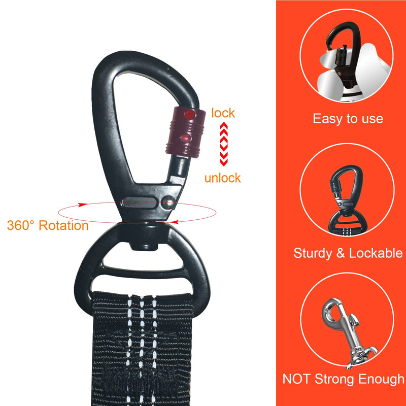 TinyPaw Adjustable Dog Car Seat Belts with Anti-Shock Buffer, Sturdy Carabiner, Isofix and Lock - PawsPlanet Australia