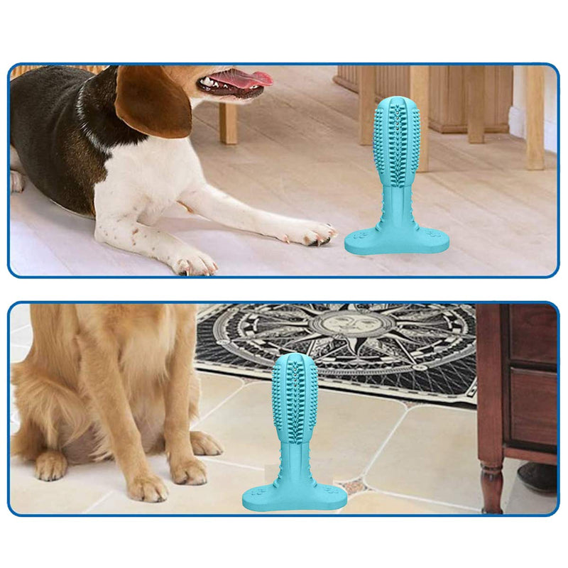 BundleMall Dogs Dental Care Brushing Stick,Dog Dental Effective Teeth Cleaning Stick, Pets Dog Toothbrush Chew Toy,Rubber Bite Resistan Toys for Large Medium Dogs (sky blue) Sky Blue - PawsPlanet Australia