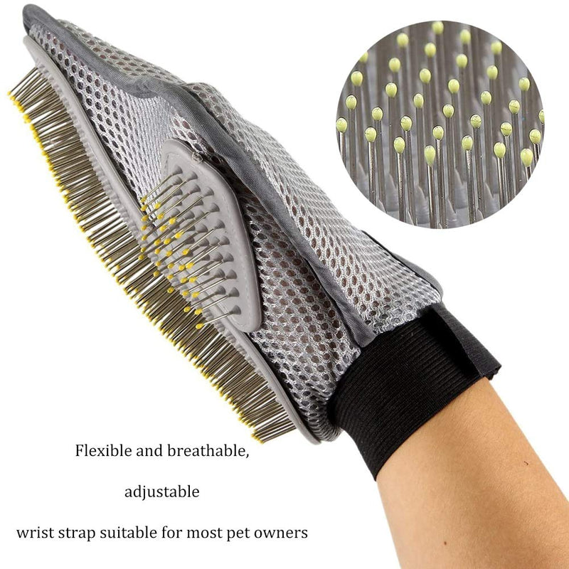 XYDZ Pet Grooming Brushes Glove Professional Hair Removal Brush for Dogs, Cat Brush Healthcare Grooming Bath Glove, Styling Massage Comb For Pets, Set of 2 Pcs - PawsPlanet Australia