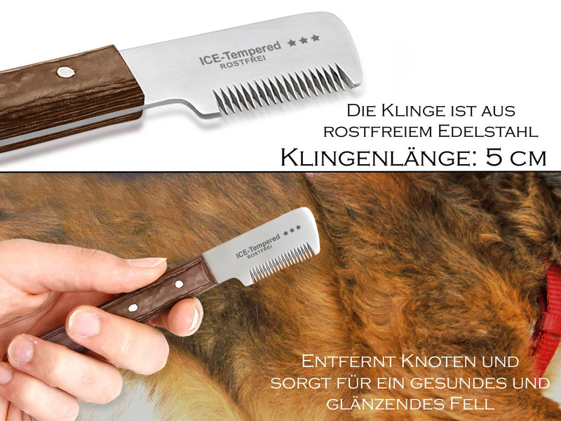 Trimming knife set for dogs and cats with small, medium, large teeth, 4-piece comb for dog fur, undercoat, fur knife, dog scissors, stainless steel knife, brand quality for long hair and short hair - PawsPlanet Australia