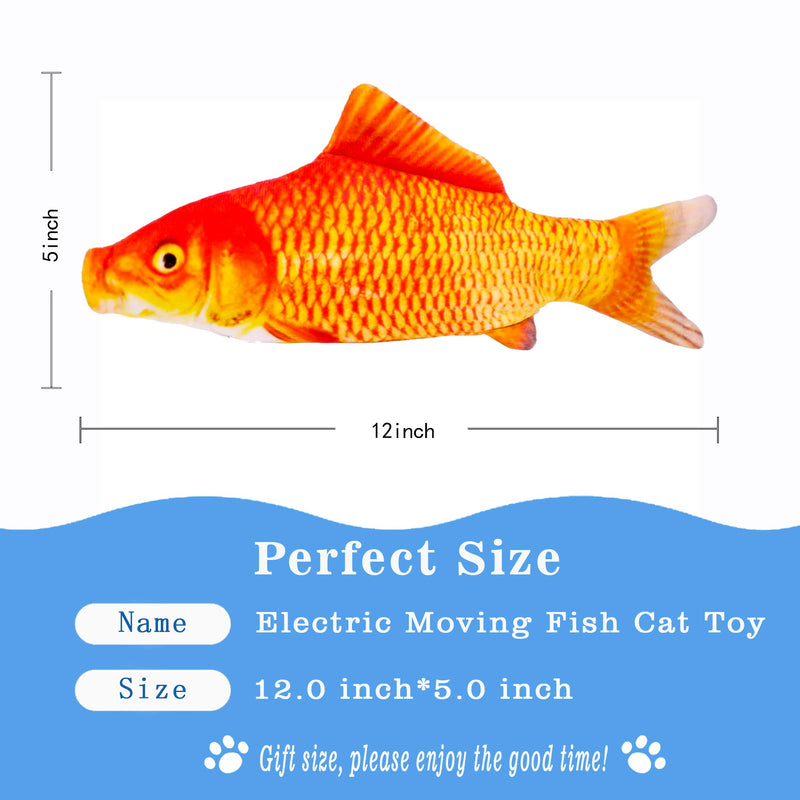 UPSKY Electric Moving Fish Cat Toy, Realistic Plush Simulation Electric Wagging Fish Cat Toy Catnip Kicker Toys, Funny Interactive Pets Pillow Chew Bite Kick Supplies for Cat Kitten Kitty Goldfish - PawsPlanet Australia