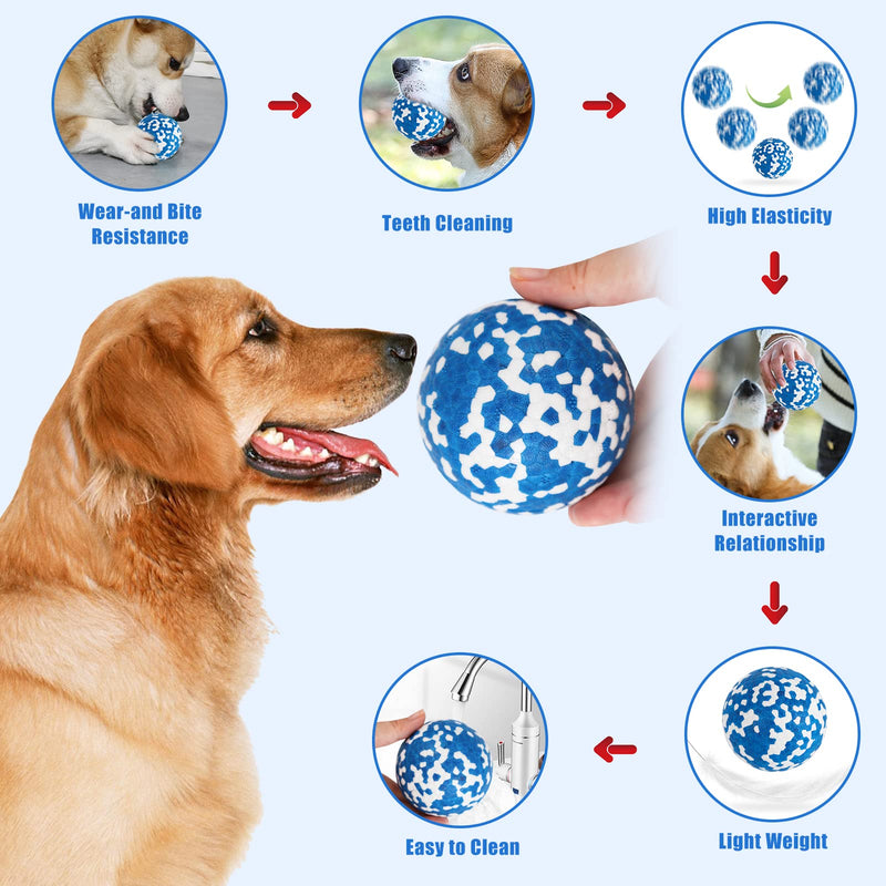 Pack of 2 Dog Ball Dog Toy Ball, Indestructible Rubber High Stretchy Dog Balls, Durable Solid Interactive Ball, Resistant Teeth Training Water Toy, for Small Medium Large Dogs 2 Pieces Orange + Blue - PawsPlanet Australia