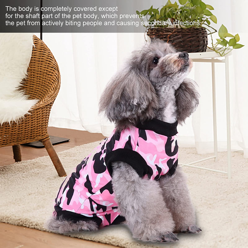 Zerodis Dog Surgery Recovery Suit, Polyester Soft After Surgery Wound Protection Clothes Sterilization Surgery Clothes Injury Protection Nursing Clothes for Puppy Kitten(Pink S) - PawsPlanet Australia
