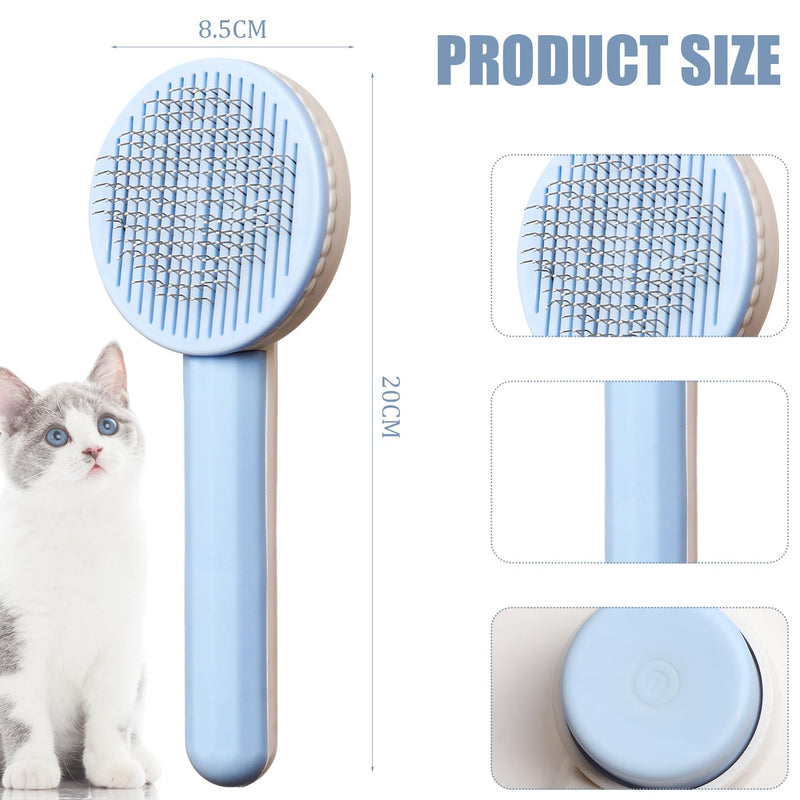 Cat Brush Dog Brush for Long Hair and Short Hair Cat Brush Self-Cleaning Pet Brush Cat Brush for Removing Loose Undercoat (Blue) - PawsPlanet Australia