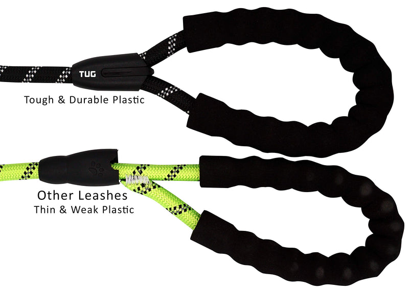 [Australia] - TUG Leash 5 FT Strong & Reflective Rope Leash with Comfortable Padded Handle for Medium and Large Dogs and with Waste Bag Dispenser & 15 Dog Waste Bags 