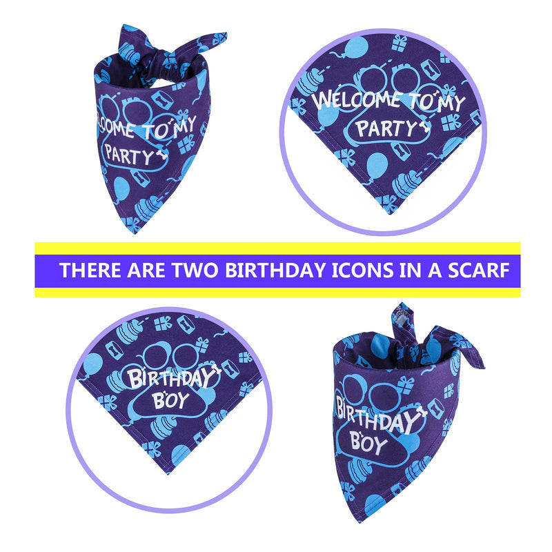 TCBOYING 2 Pack Dog Birthday Bandana, Dog Birthday Boy Bandana Plaid Square Triangle Scarf for Medium Large Dog Birthday Party Supplies Decorations - PawsPlanet Australia