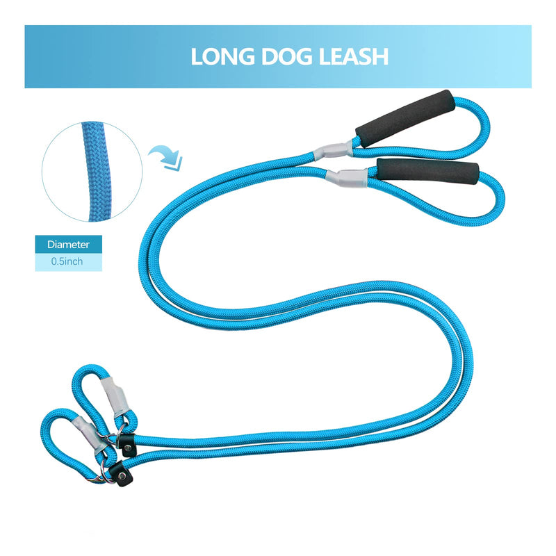 2 Pieces Dog Leash 5 FT Slip Lead Dog Leash Strong Dog Training Leash with Standard Padded Handle for Medium Large Dogs (Black,5FT*0.5") 5FT*0.5" Black - PawsPlanet Australia