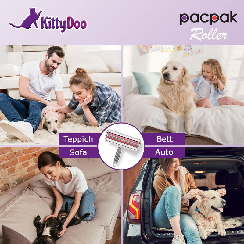 KittyDoo PAC PAK Pet Hair Remover - Original - Paku Paku Lint Roller for Dog Hair, Pet Hair, Animal Hair, Cat Hair - Lint Roller for Sofa, Carpet, Bed - Reusable Lint Brush - PawsPlanet Australia