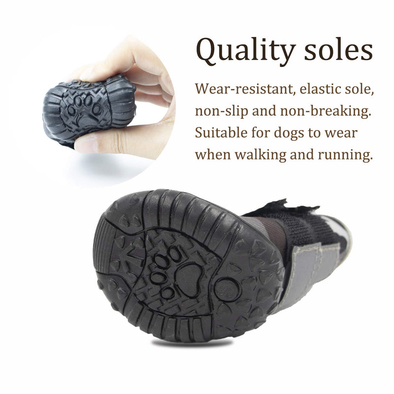 KQZUTR Dog Boots for Rain, Camouflage Puppy Shoes, Waterpoof Dog Snow Shoes, Anti-Slip Outdoor Pet Supplies for Medium Large Small Dog, 4pcs/Set S - 2.67" x 1.93" x 3.34" Black + Red - PawsPlanet Australia