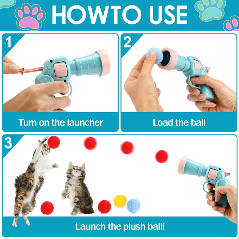 Mkitnvy cat toy 50 balls, soft cat balls, kitten pompom toy balls, plush kitten pet toy balls, interactive toy for cats and kittens - PawsPlanet Australia