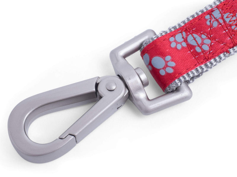 Petface Signature Padded Dog Lead, Medium, Reds Paws - PawsPlanet Australia