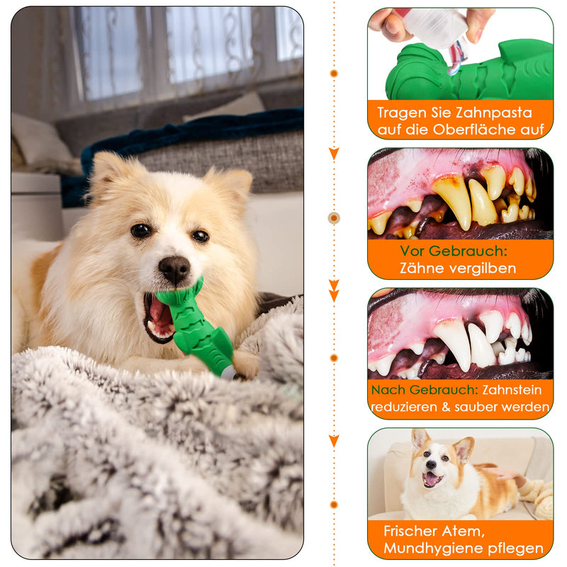 Dog toy, robust dog toy, food dispenser, interactive toy, dental care, bite-resistant, natural rubber, activity for every breed of dog, for indestructible chewing dog toy green B-green - PawsPlanet Australia