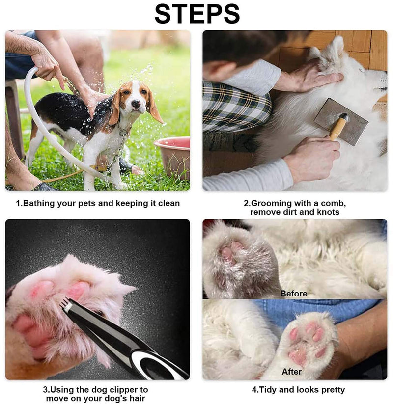 [Australia] - Life Diaries Dog Clippers, Cordless Cat and Small Dogs Clipper, Low Noise Electric Pet Trimmer, Dog Grooming Clippers for Trimming The Hair Around Paws, Eyes, Ears, Face, Rump Black 