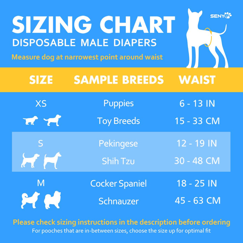 [Australia] - SENYE PET Disposable Male Wrap Dog Diapers,12Pcs XS 