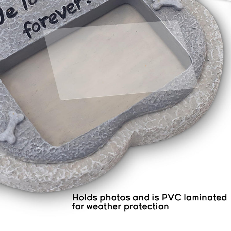 KAGUOl Dog Memorial Plaque, Dog Memorial Stone, Dog Grave Decoration, Can Store Photos, Resin Material, Weatherproof, Dog Paw Shape, 15 x 15 cm - PawsPlanet Australia