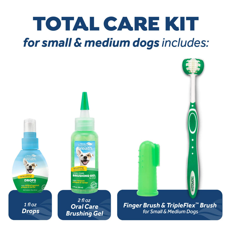 Fresh Breath by TropiClean Total Care Kit for Small Dogs, 2oz - Made in USA - PawsPlanet Australia
