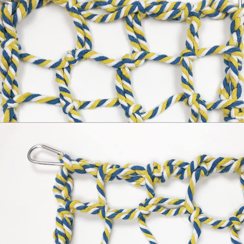 DKDDSSS 2 PCS Bird Rope Climbing Net Set, Small Animal Grid Hammock, Hanging Toy, for Bird, Parrot, Small Animal, Hamster, Squirrel (9.8 * 13.7 Inch, 4 Hooks) - PawsPlanet Australia