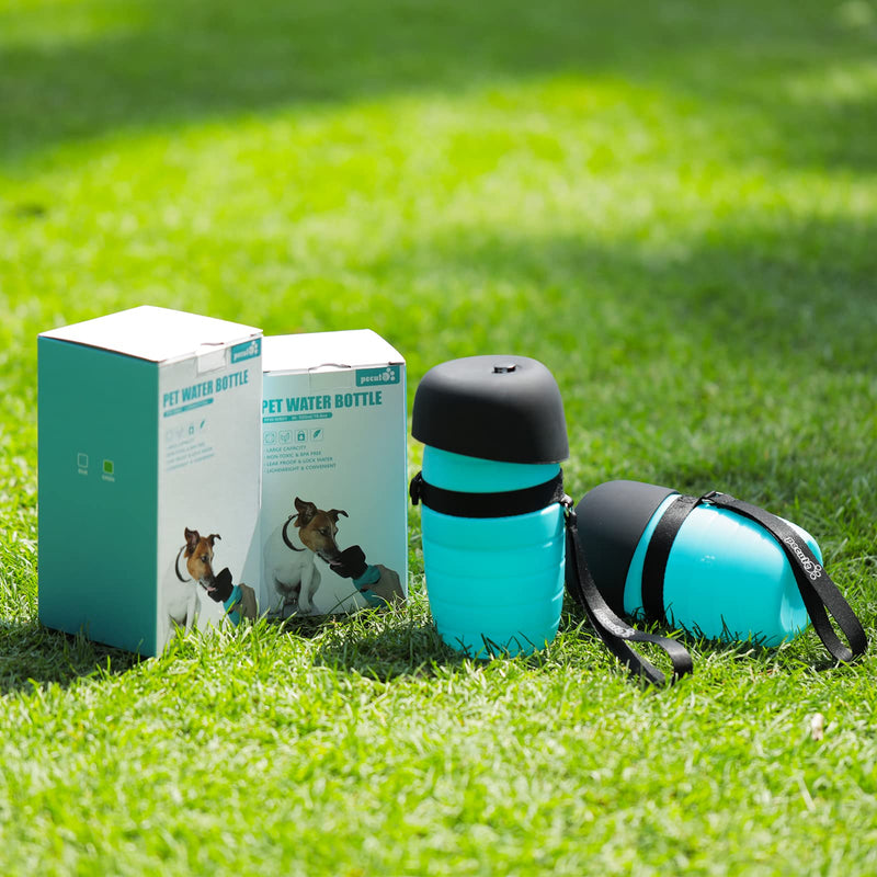 pecute Dog Water Bottle 500ml, Portable Puppy Drinking Bottles Leak Proof Pet Travel Bottle, Lightweight Water Dispenser Bowl for Outdoor Walks Trips Hikes Travels 500 ml (Pack of 1) Blue - PawsPlanet Australia