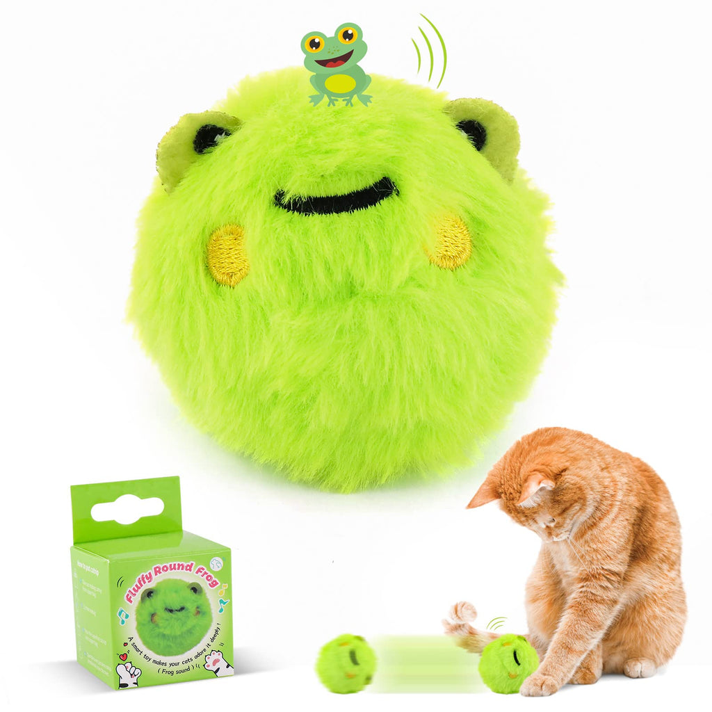 Cat Toy with Catnip, Interactive Cat Ball Electric with Sound, Cat Toy for Cat Exercise Green - PawsPlanet Australia