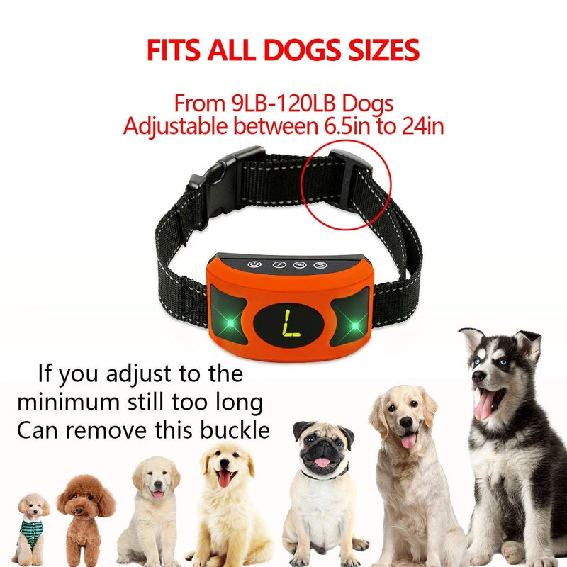 [Australia] - PETOWN New 2019 Version Flashing Lights Bark Collar with Upgraded Smart Chip - Best Intelligent Dog Shock, Beep Anti-Barking Collar. No Bark Control for Medium/Large Dogs (Orange) … 