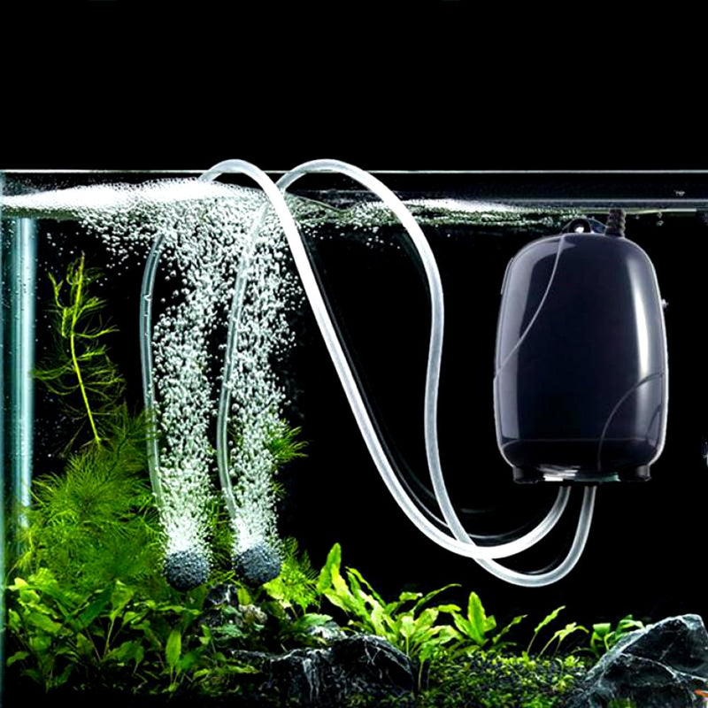 [Australia] - Ultra Silent Air Pump - Energy Efficient Aerator Aquarium Fish Tank Pond Oxygen Air Pump for Hydroponic Fish Pond with 2 Air Stone and 2 Silicone Tube 