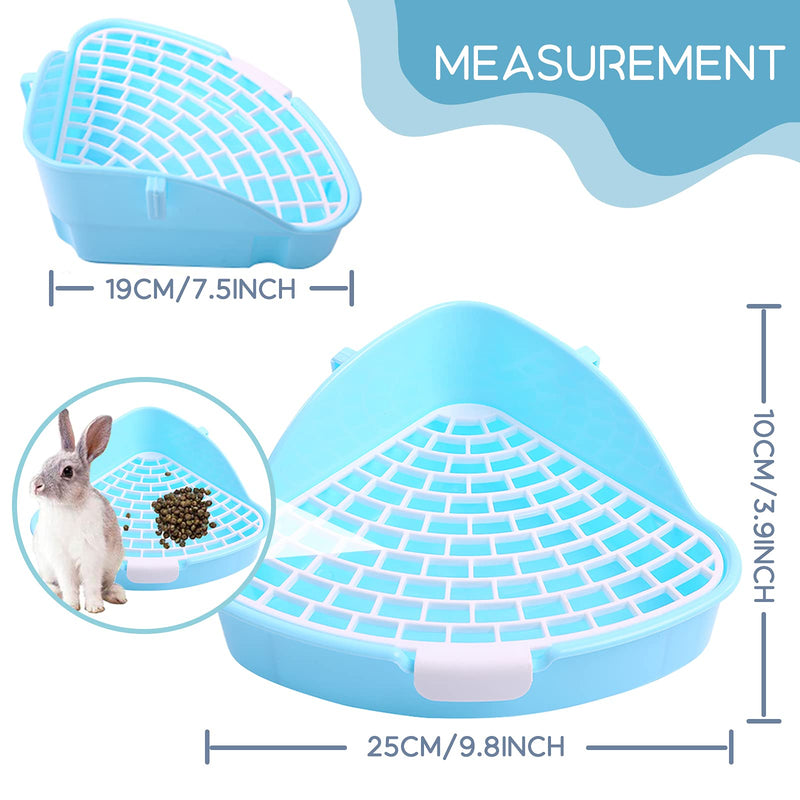 Kuoser Pet Toilet for Small Animals with Hook, Triangle Anti-Spray Little Tray Corner Potty Training for Hamster Chinchilla Guinea Pig Bunny Ferret, Cage Litter Box Blue - PawsPlanet Australia