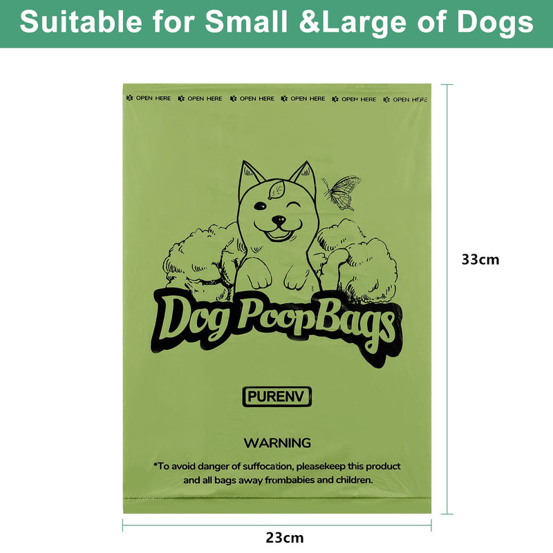 PURENV dog waste bags, biodegradable, 100% leak-proof and tear-resistant, environmentally friendly made from corn starch mixture (270 pieces). Flat bag 270 pieces - PawsPlanet Australia