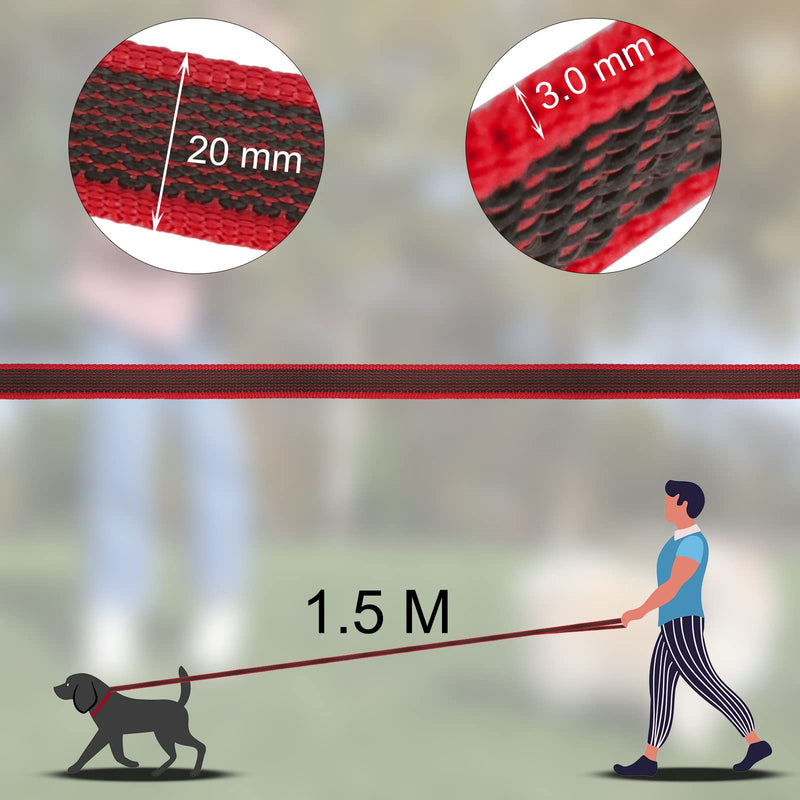 Wolfone 1.5M Red Lightweight Dog/Cat Training Leash, Non-Slip Latex Silk Daily Dog/Cat Leash for Large, Medium, Small Dogs/Cats 1.5M - PawsPlanet Australia