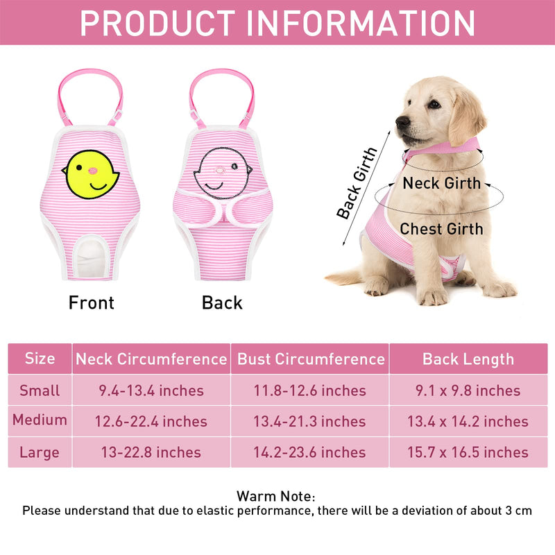 Pedgot 4 Pieces Dog Diaper Striped Striped Sanitary Pantie with Adjustable Suspender Reusable Washable Dog Diapers Panties Jumpsuits for Female Girls Dogs Cats Small - PawsPlanet Australia