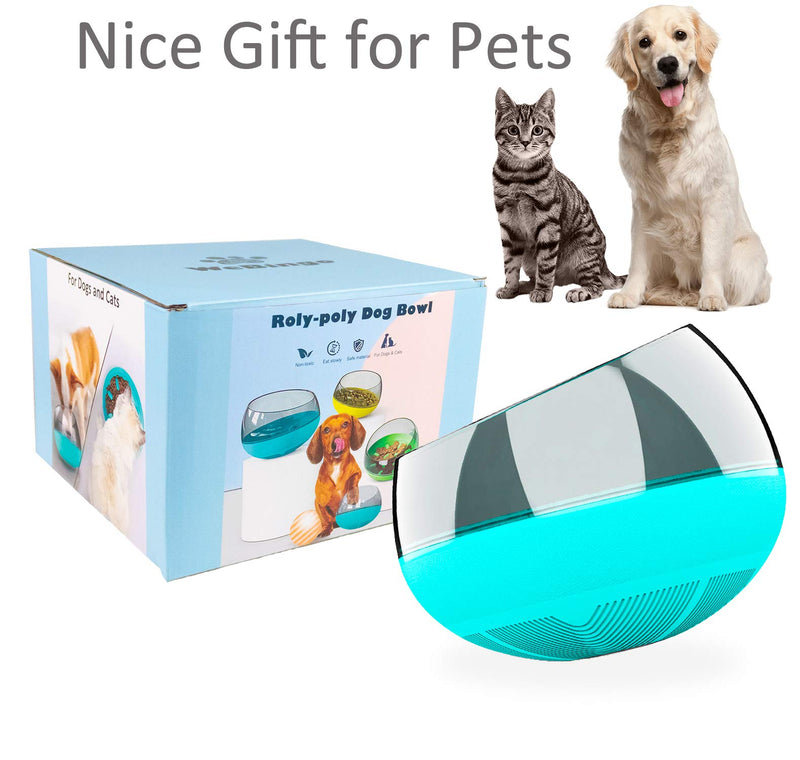 N / A Slow Feeder Dog Bowls, Food Bowl No Spill Tumbler Roly Poly Maze Puzzle for Puppies Cat Large Small Fast Eaters (blue) blue - PawsPlanet Australia