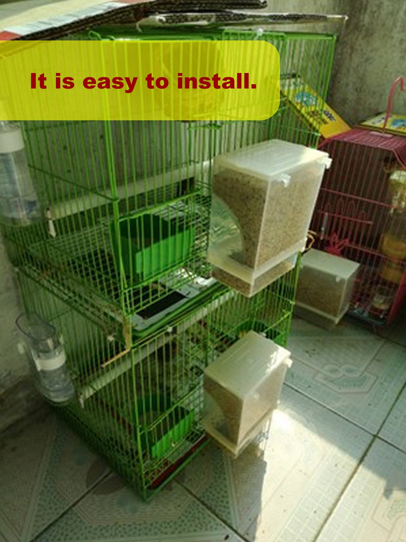 pranovo Parrot Integrated Automatic Bird Feeder No Mess Pet Feeder Seed Food Container Perch Cage Accessories for Budgerigar Canary Cockatiel Finch Parakeet Green Cheek Conures Parrotlets Lovebirds Small - PawsPlanet Australia