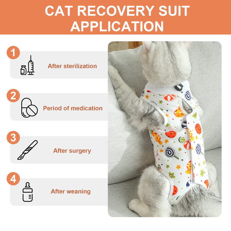 HACRAHO Cat Recovery Suit, 1 Pack Soft Cotton Cat Wound Surgery Recovery Suit After Surgery Wear for Cats, S - PawsPlanet Australia