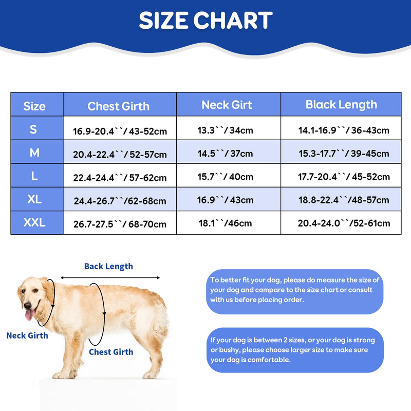 RongYiCare Dog bodysuit after surgery, dog bodysuit after castration male and female dog, castration suit for dog replacement E-collar & cone, anti-licking recovery suit for dogs after surgery (S (pack of 1), blue) S (back: 36-43 cm, weight: 9 -14KG ) - PawsPlanet Australia