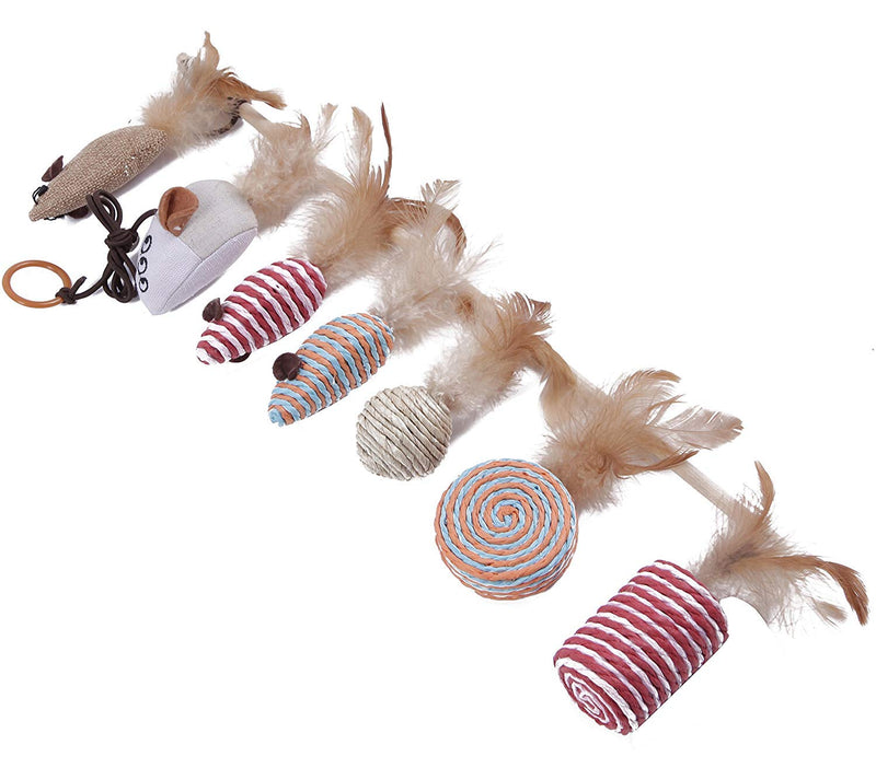 STAJOY Cat Feather Toys Set with 7Packs Feather Ball Mice Interactive  Cat Toys - PawsPlanet Australia